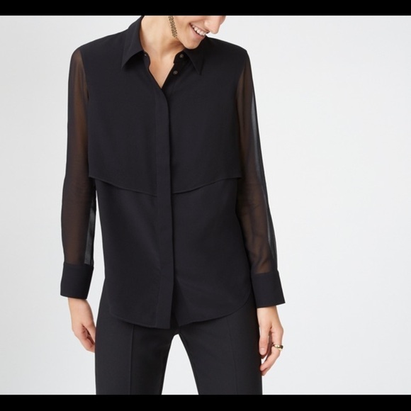 100% Silk Club Monaco Blouse - Picture 1 of 11